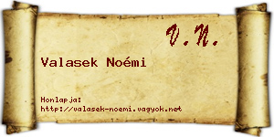 Valasek Noémi névjegykártya